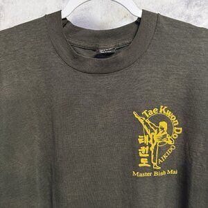 Vintage 90s Tae Kwon Do T Shirt Mens XL 23x27.5 Black Single Stitch